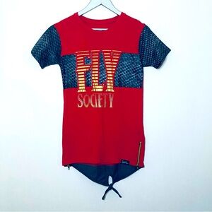 Fly Society Premium Streetwear. Red top.  Loving all the details.
